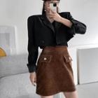 Flap-trim Mini Skirt
