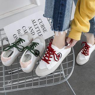 Applique Panel Lace-up Sneakers