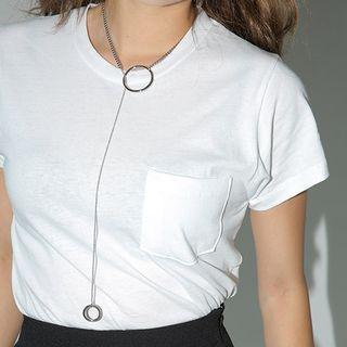 Hoop Long Necklace Gold - One Size