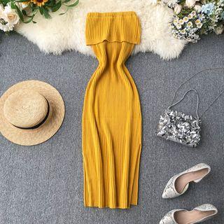 Off Shoulder Knit Bodycon Dress