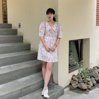 Chelsea-collar Floral Minidress Red - One Size