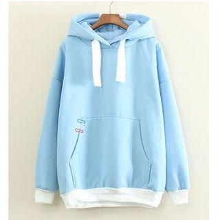 Embroidered Drawstring Hoodie