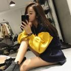 Smiley Face Balloon Sleeve Sweater