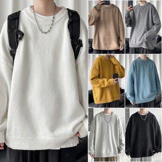Plain Round Neck Oversized Sweater