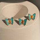 Alloy Butterfly Earring 1 Pair - S925 Silver Needle - One Size