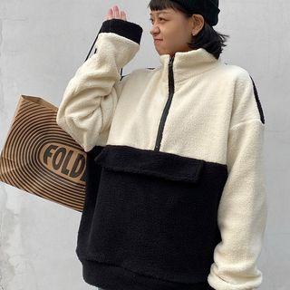 Two-tone Half-zip Fleece Pullover