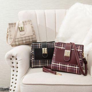 Mini Plaid Bucket Bag