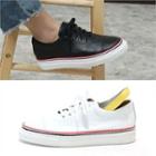 Striped Genuine-leather Lace-up Shoes