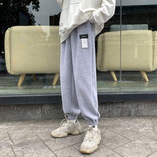 Crop Lettering Print Sweatpants