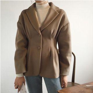 Single-breasted Peplum Jacket As Shown In Figure - One Size