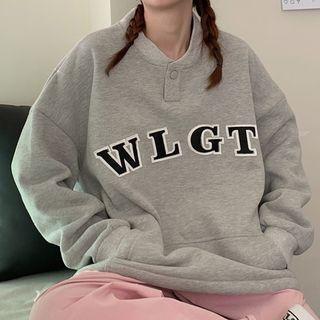 Long-sleeve Letter Applique Sweatshirt