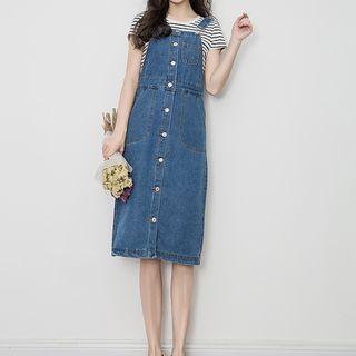 Buttoned Dungaree Dress