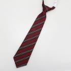Striped No Tie Neck Tie Black Stripes - Red - One Size