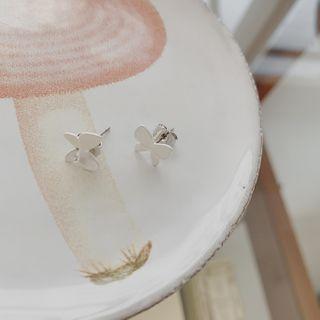 Butterfly Ear Studs Silver - One Size