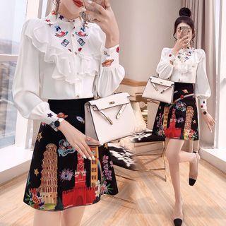 Set: Print Shirt + Mini Skirt