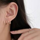 Layered Alloy Earring 1 Pair - Stud Earrings - Gold - One Size