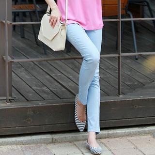 Elastic-waist Straight-cut Pants