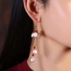 Agate Faux Pearl Fringed Earring