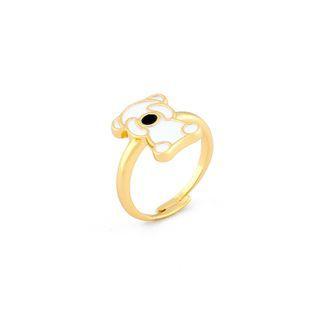 Bear Alloy Open Ring 1 Pc - Gold - One Size