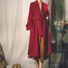 Lapel Oversize Coat With Sash
