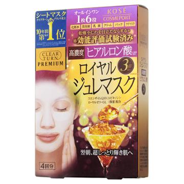 Kose - Clear Turn Premium Royal Gelee Mask 4pcs Hyaluronic Acid