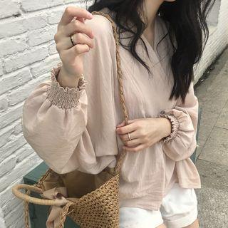 Plain Split Neck Blouse