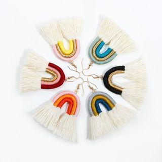 Rainbow Tassel Drop Earring