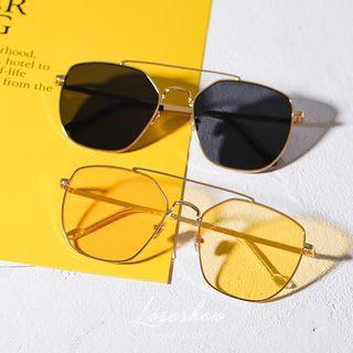 Double Bridge Colored Lens Sunglasses