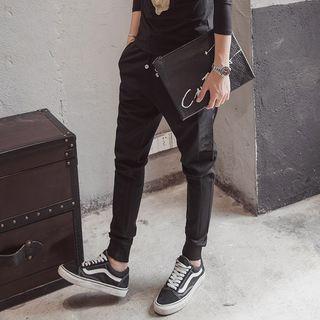 Camouflage Faux Leather Panel Pants