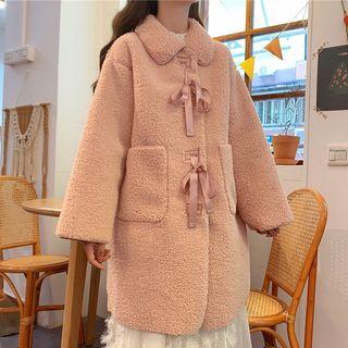 Fleece Collared Ribbon Coat
