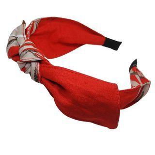 Inset Wire Printed Bow Hair Band One Size