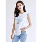 Sleeveless Letter Layered Top