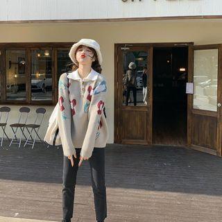 Embroider Color-block Sweater