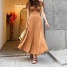 Ruched Maxi Flare Dress