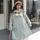 Frill-trim Buttoned Coat As Shown In Figure - One Size