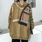 Patterned Knit Panel Hoodie