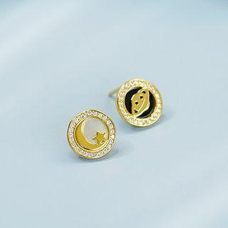 Planet Moon & Star Sterling Silver Earring
