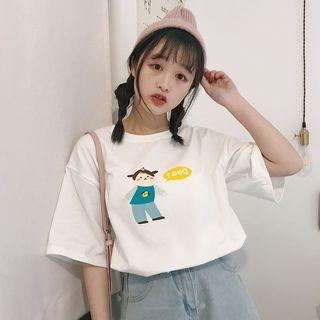 Cartoon Loose-fit Short-sleeve T-shirt