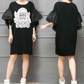 Frilled Print Minidress