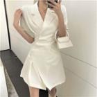 V-neck Short-sleeve Blazer Dress