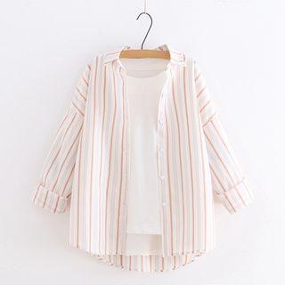 Striped Shirt Orange Pink - One Size