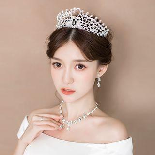 Set: Rhinestone Head Band + Necklace + Earring
