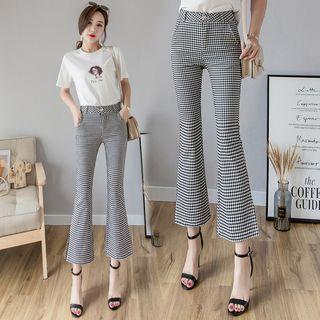 Plaid Boot Cut Pants