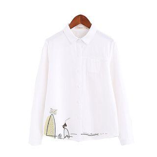 Cat Pint Long-sleeve Shirt