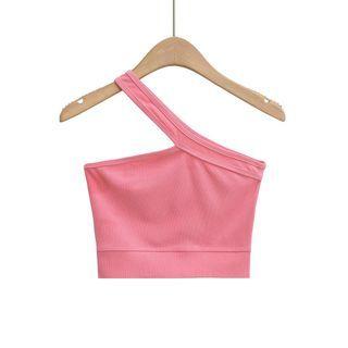 Asymmetrical Ribbed Crop Top