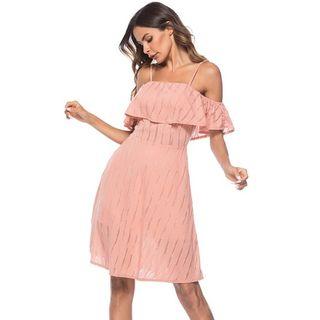 Off Shoulder Striped Dress
