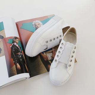 Laceless Scallop-edge Sneakers