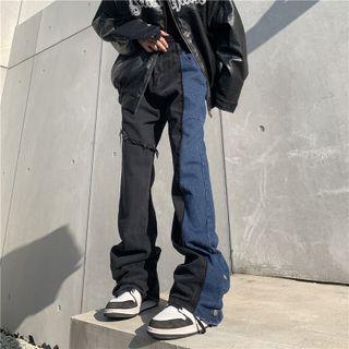 Two-tone Panel Bootcut Jeans