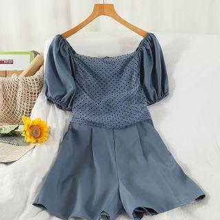 Short-sleeve Panel Romper