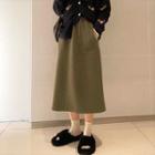 Plain Midi Skirt Army Green - One Size